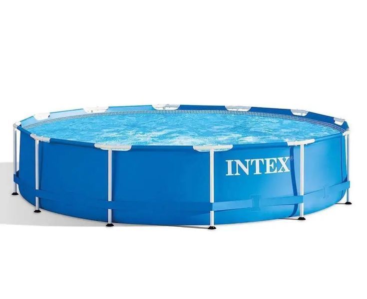 Каркасный бассейн Intex 366&times;76 см. Metal Frame Pool, круглый бассейн для дачи и двора, семейный бассейн 6503 л 1926064 фото