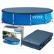 Каркасний басейн Intex 305&times;76 см 4485 л + тент 305 см в комплекті &mdash; круглий сімейний басейн із захисним накриттям для дачі та саду 240625 фото 1
