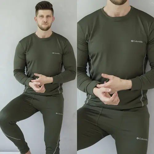 Чоловічий зимовий комплект: термобілизна Columbia, розміри S - XXL + тактичні термошкарпетки, хакі 0301251 фото