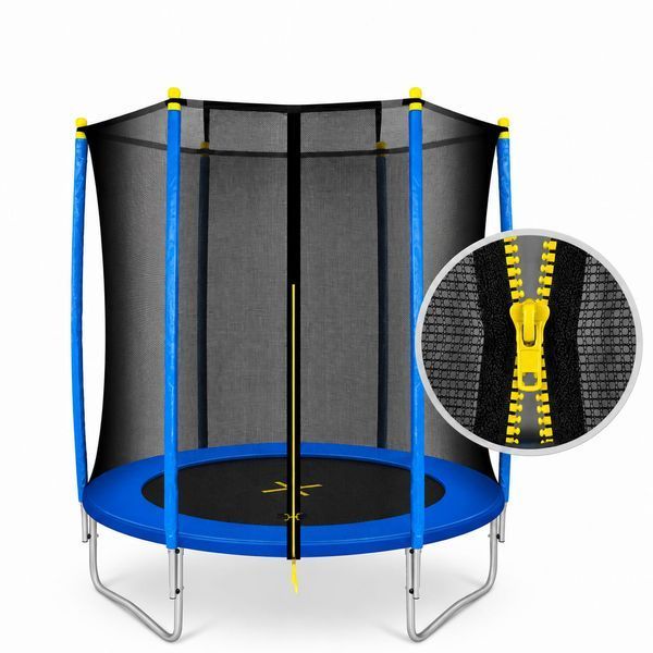 Дитячий батут WellActive 6 FT 183 см із захисною сіткою до 100 кг, вуличний батут для дому та дачі синій 604261 фото