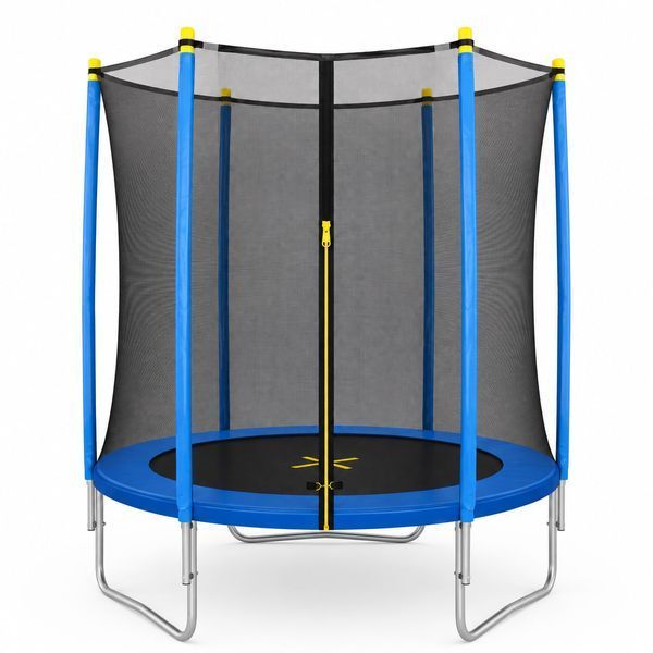 Дитячий батут WellActive 6 FT 183 см із захисною сіткою до 100 кг, вуличний батут для дому та дачі синій 604261 фото