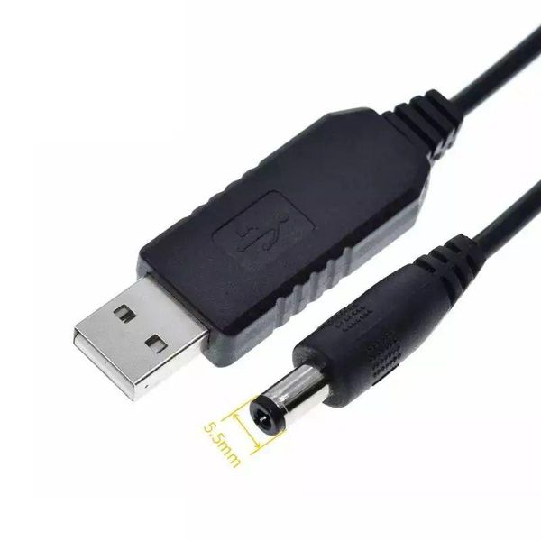 USB кабель шнур перехідник для Wi-Fi роутера 5V на 9V (DC 5,5х2,1мм) від павербанка copy_1_260123 фото