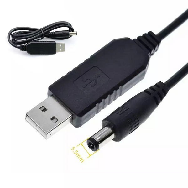 USB кабель шнур перехідник для Wi-Fi роутера 5V на 9V (DC 5,5х2,1мм) від павербанка copy_1_260123 фото