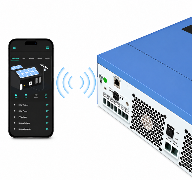 Комплект Anenji 4.2 кВт + 2 акумулятори 12.8 В 100 A Lithtech, безшумний з Bluetooth, Wi-Fi, резервне живлення для дому, офісу, котла 408262 фото