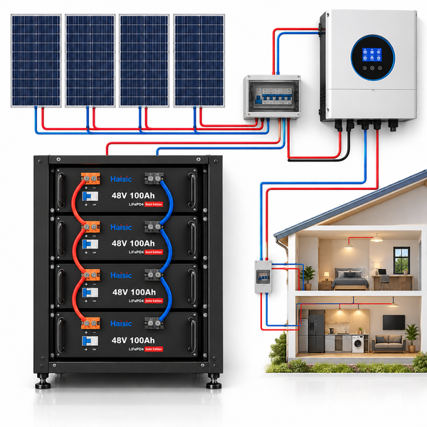 6,2 кВт + 4,8 кВт|гібридний інвертор EASUN POWER 48В з Wi-Fi + акумулятор Haisic LiFePO4 48В 100А&middot;год, BMS 100А, комплект резервного живлення для дому та офісу 16039263 фото