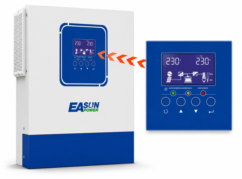 Гібридний інвертор EASUN POWER 2,2 кВт 12В з Wi-Fi та MPPT, чиста синусоїда, сонячний інвертор ISolar-SMG-II-2KW 1008261 фото