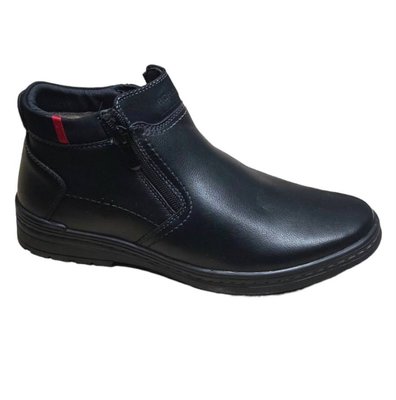 Класичні чоловічі черевики, шкіряні з хутром у чорному кольорі, зима, 40-43р. 3101202416 фото