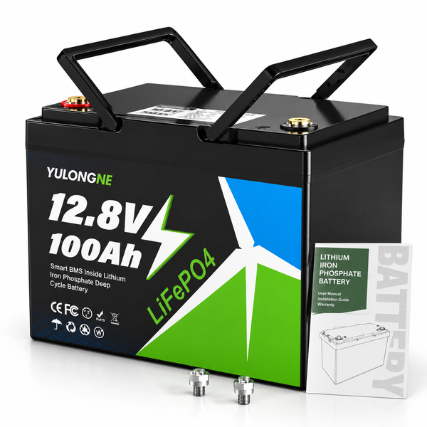 Акумулятор YULONGNE LiFePO4 12.8V 100Ah 1280Wh з BMS, 6000+ циклів, для інвертора та сонячних систем 1909263 фото