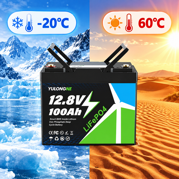 Акумулятор YULONGNE LiFePO4 12.8V 100Ah 1280Wh з BMS, 6000+ циклів, для інвертора та сонячних систем 1909263 фото