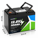 Акумулятор YULONGNE LiFePO4 12.8V 100Ah 1280Wh з BMS, 6000+ циклів, для інвертора та сонячних систем 1909263 фото 5
