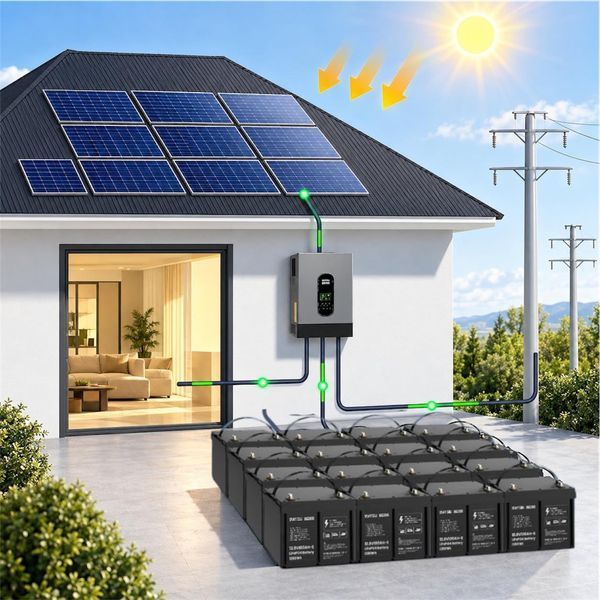 Комплект резервного живлення DATOUBOSS 3,3 кВт 24В + 2 АКБ DATOUBOSS LiFePO4 12.8V 100Ah, 2,56 кВт&middot;год, для дому 1108262 фото