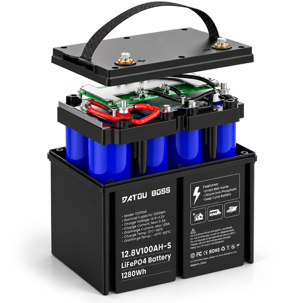 Комплект резервного живлення DATOUBOSS 3,3 кВт 24В + 2 АКБ DATOUBOSS LiFePO4 12.8V 100Ah, 2,56 кВт&middot;год, для дому 1108262 фото