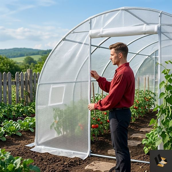 Теплица садовая парник 18м&sup2; (3х6м) белый, армированная пленка с УФ-фильтром, оцинкованный каркас 19мм, 12 окон, большая теплица для дачи, огорода, рассады и овощей 0105265 фото