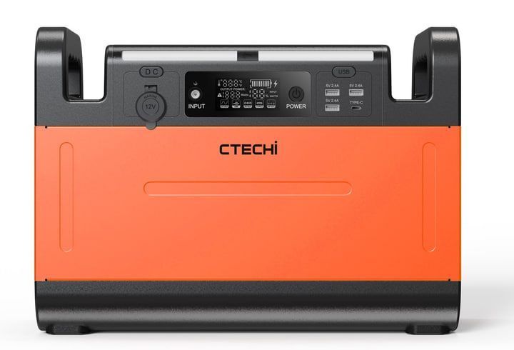 Портативна зарядна станція CTECHi GT1500Вт, 2400 Вт, LiFePO4, чиста синусоїда, BMS, для котла, будинку, подорожей 810241 фото