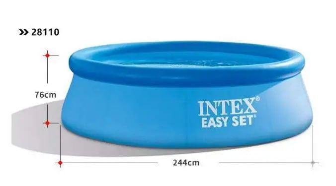 Надувний басейн Intex Easy Set 28110 244&times;76 см, 2400 л &mdash; круглий сімейний басейн для дітей і дорослих 0207262 фото