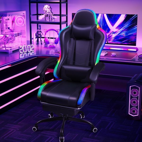 Кресло игровое ProGame GX-150 RGB с регулировкой наклона, нагрузка 130 кг, экокожа для геймеров и офиса 7112512 фото