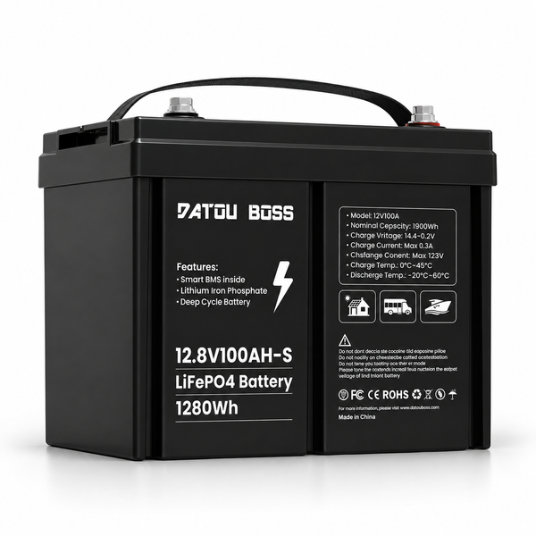LiFePO4 акумулятор DATOUBOSS 12,8В 100Ah 1,28 кВт&middot;год, BMS 100A, для інвертора, ДБЖ та сонячних систем 2405261 фото