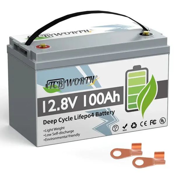 Акумулятор TCBWorth 12.8V 100An 1280Wh BMS  для квартири, вдома, для забезпечення безперебійного живлення при відключенні електроенергії 1507242 фото