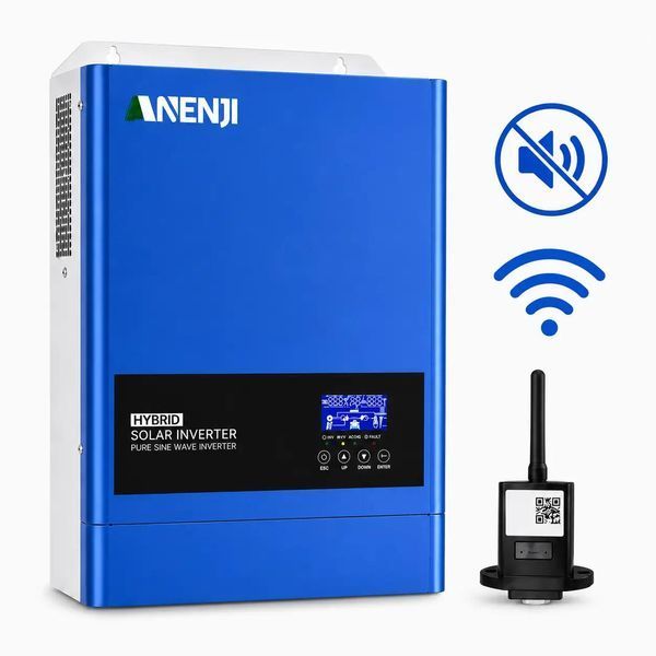 Комплект резервного живлення 15,36 кВт&middot;год Anenji 6,2 кВт + LiFePO₄ Lvtopsun 51,2V 300Ah, Wi-Fi, MPPT, для дому 1308261 фото