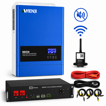 Комплект резервного живлення Anenji 6,2 кВт 48В + LiFePO₄ Dyness B4850 2,4 кВт&middot;год, Wi-Fi, MPPT 120А, для дому 1308262 фото