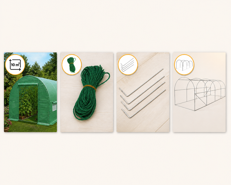 Теплица Garden 10 м&sup2; (2,5&times;4 м) белая, усиленная, парник с окнами (8 шт.), армированная плёнка 3 слоя, для дачи и огорода 404262 фото