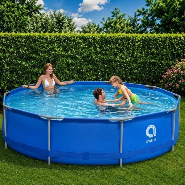 Каркасний басейн Avenli Premium 305&times;76 см, комплект 17в1 з насосом, тентом, підстилкою та термометром, круглий сімейний басейн 09042611 фото