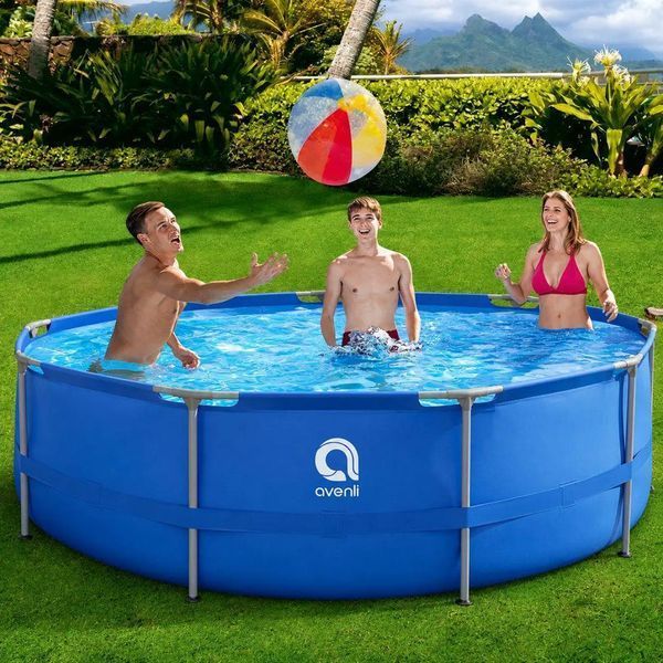 Каркасний басейн Avenli Premium 305&times;76 см, комплект 17в1 з насосом, тентом, підстилкою та термометром, круглий сімейний басейн 09042611 фото