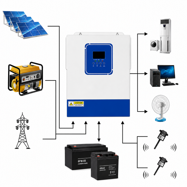 Гибридный инвертор EASUN POWER 4 кВт с Wi-Fi, 24В, MPPT 120A, чистая синусоида ISolar-SMT-4K-24V 2008262 фото