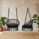 Підвісне крісло-гойдалка з м'якою подушкою, Boho XL 80 см макраме до 150 кг, бежеве / кремове / Grey плетене, для дому, саду, балкона 230426128 фото 12