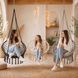 Підвісне крісло-гойдалка з м'якою подушкою, Boho XL 80 см макраме до 150 кг, бежеве / кремове / Grey плетене, для дому, саду, балкона 230426128 фото 1