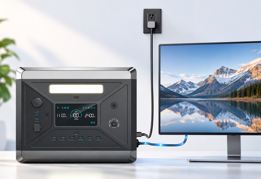 Портативна зарядна станція SolarPlay Q2501 2400Вт 2160Вт&middot;год LiFePO4, ДБЖ UPS, для дому та котла 2309262 фото