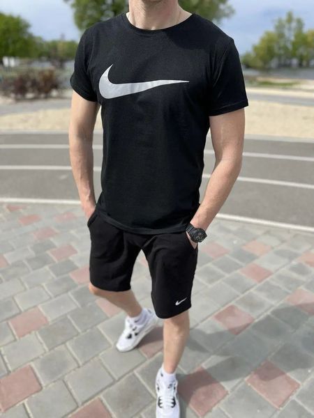 Чоловічий літній костюм футболка + шорти, спортивний комплект для тренувань, відпочинку, прогулянок, 4XL 1507255 фото