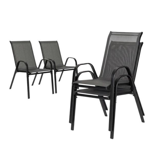 Набор садовой мебели Comfort Anthracite: 2 эргономичных кресла и стеклянный столик для сада, балкона, кафе 1004261 фото