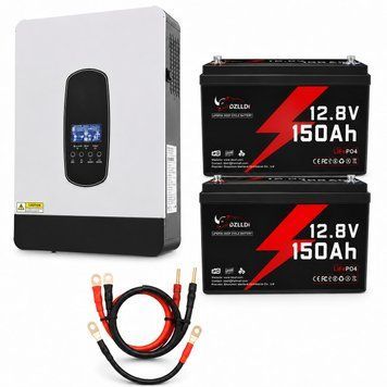 Комплект Daxtromn 4.2 кВт + 2 акумулятор Idzlldi 12.8В 150A Idzlldi, безшумний з Wi-Fi, резервне живлення для дому, офісу, котла 32042623 фото