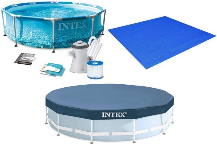 Тент для бассейна Intex 305 см, с веревкой, ПВХ, UV-защита, для хранения воды чистой 2406252 фото