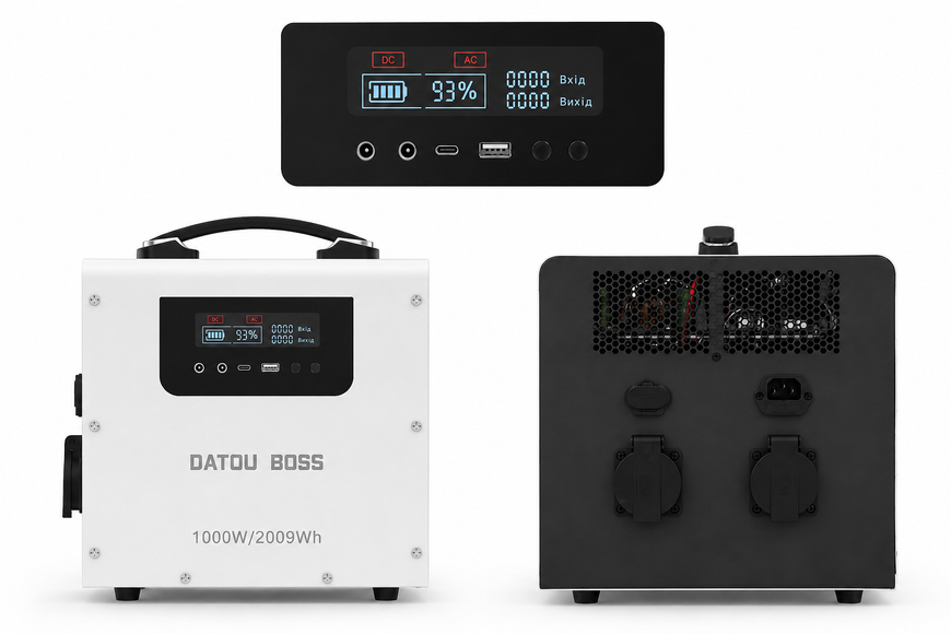 Портативна зарядна станція Datouboss JC-1020 LiFePO4 2009.6Wh 1000Вт, чиста синусоїда, UPS 2907261 фото