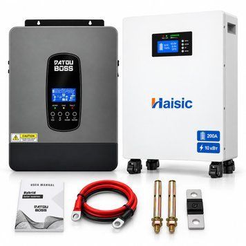 Комплект резервного питания DATOUBOSS 6,2 кВт 48В + аккумулятор Haisic LiFePO4 51,2В 200Ah 10,24 кВт&middot;ч, для дома, офиса, производства 2392623 фото