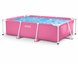 Каркасный бассейн Intex 28266 Pink Rectangular Frame Pool 220&times;150&times;60 см, 1662 л, прямоугольный розовый бассейн для дачи, двора и детей 706261 фото 3