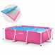 Каркасный бассейн Intex 28266 Pink Rectangular Frame Pool 220&times;150&times;60 см, 1662 л, прямоугольный розовый бассейн для дачи, двора и детей 706261 фото 2