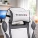 Геймерское кресло ThroneX до 130 кг, компьютерное, офисное с массажной подушкой USB и подставкой для ног, белое с графитом, эко-кожа PVC 17302614 фото 2