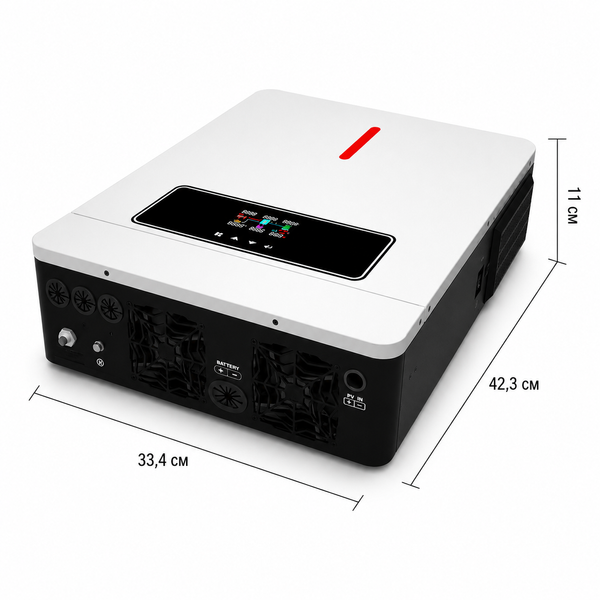 Гібридний сонячний інвертор Daxtromn AGH-6.2KW-PRO 6200Вт 48В MPPT 120A, чиста синусоїда, для LiFePO4 акумуляторів та сонячних панеле 1606263 фото