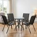 Комплект садових меблів Comfort 4 крісла + стіл (60&times;60 см), метал + Teslin, графіт  для тераси, саду, балкона та відпочинку 1004262 фото 1