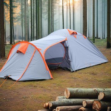 Туристичний намет Pro Camp двошаровий 240&times;240&times;170 см, водонепроникний, сімейний для кемпінгу з тамбуром 707263 фото