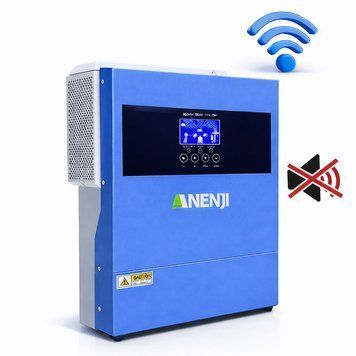 Гібридний інвертор Anenji 4.2 кВт, ANJ-4000-24V, ДБЖ, 24 В з Wi-Fi, безперебійник, UPS для дому, квартири, офісу 2301262 фото