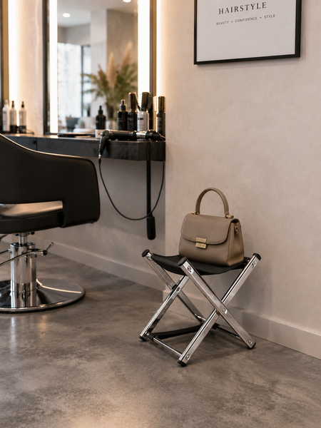 Складная напольная подставка для сумки черная BAG STAND Premium Oxford 600D для салона красоты, парикмахерской, маникюра и офиса 1205261 фото