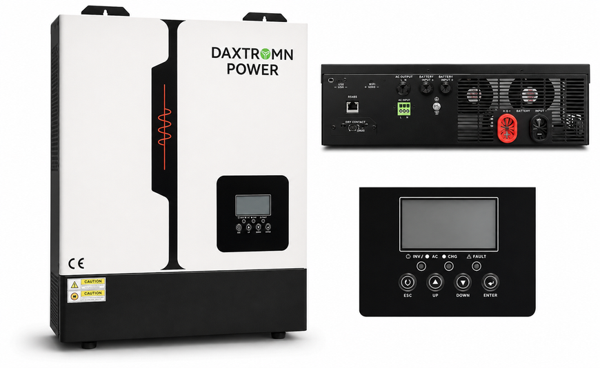 Гибридный инвертор DAXTROMN POWER 11 кВт 48В, 160А, двойной MPPT, Wi-Fi, чистая синусоида, UPS 2508261 фото