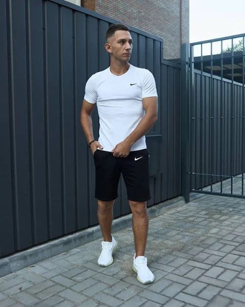 Чоловічий костюм, футболка і шорти, комплект для літа, тренувань і відпочинку, XL 23062 фото