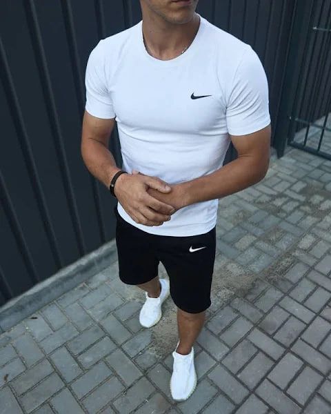 Чоловічий костюм, футболка і шорти, комплект для літа, тренувань і відпочинку, XL 23062 фото