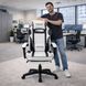 Эргономичное геймерское кресло ThroneX Relax Pro с массажной подушкой и подножкой, до 130 кг, бело-черное для офиса, квартиры, дома 17032616 фото 3