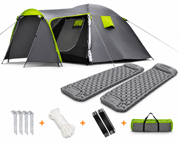 Комплект: туристическая палатка Pro Camp 4-местный с тамбуром + 2 надувных коврика Air Mat 190&times;60 см 1806265 фото